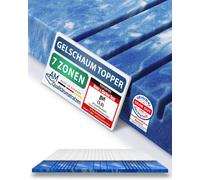 Topper in schiuma di gel 7 zone gel 8 cm 90 x 200 100 x 200 140 x 200 160 x 2...