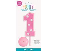 Topper luminoso numero 1 rosa, per Torte e CupCakes