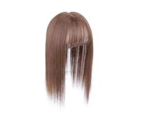 Topper lungo a strati 10×13 cm con frangia for capelli radi, pezzi di fibra sintetica for donna(Light Brown,40cm)