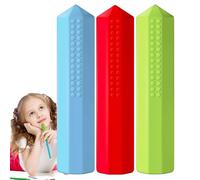 Topper masticabile per matite, 3 pezzi, in silicone, aumenta la produttività, per bambini, per scrivere e disegnare