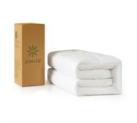 Zinus Topper Matrimoniale 160x190 cm, 5 cm Coprimaterasso Trapuntato in Bambù, Rivestimento Morbido, Traspirante, Ipoallergenico, Housse Lavabile in Lavatrice