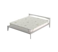 Topper Matrimoniale 160x190 cm Memory Sfoderabile Fodera Aloe con Elastici in Poliestere Bianco