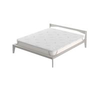 Topper Matrimoniale 160x190 cm Memory Sfoderabile Fodera Silver con Elastici in Poliestere e Fibra Bianco