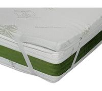 Topper matrimoniale 160x200 in Memory Foam ad Alta Densità 5 cm | Correttore materasso sfoderabile in Aloe Vera | Coprimaterasso imbottito Rinfrescante, massaggiante e traspirante | Made in Italy