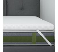 Topper matrimoniale 160x200 in Memory Foam ad Alta Densità 8 cm | Correttore materasso sfoderabile in Aloe Vera | Coprimaterasso imbottito Rinfrescante, massaggiante e traspirante | Made in Italy