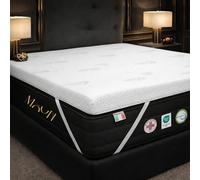 Topper Matrimoniale 200 x 200 cm SFODERABILE - In Memory Foam 5 cm Alta Densità - Correttore Materasso Bugnato Traspirante con Rivestimento in Aloe Vera - Rinfrescante, Massaggiante, Ipoallergenico