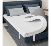 Topper Matrimoniale in Memory Foam, 7 cm di spessore materasso Pad Topper schiuma con copertura a cerniera lavabile, materasso Topper per alleviare il mal di schiena (90X190CM)