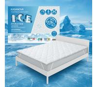 Topper matrimoniale memory effetto fresco Ice bianco
