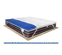 Topper memory fresh blu multionda a 7 zone 170x190 correttore materasso letto matrimoniale alto 5 cm sfoderabile con cinghie elastiche fodera Silver Fresh, materassino letto futon anatomico antiacaro