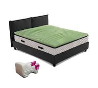 Topper memory per ammorbidire il materasso, Interno anatomico senza tessuto TRASPIRANTE a zone differenziate, H6 Cm con CUSCINO REGALO-Interno AIR MEMOGREEN, correttore matrimoniale 160x190