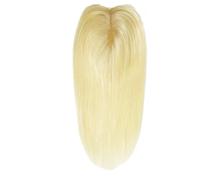 Topper monoclip for capelli veri e diradati da donna, senza frangia, lisci come la seta, colore biondo 613# per Donne Affascinanti(16 inch,14x16cm)