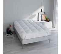 TOPPER ONE Coprimaterasso in Cotone Imbottito 8cm con microsfere di poliestere EFFETTO PIUMA, Anallergico, Traspirante, Facile da Pulire, Bianco (Singolo 80x195cm)