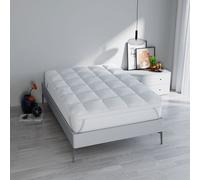 Topper One Singolo Imbottitura Effetto Piuma con Elastici in Cotone Bianco Varie Misure