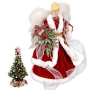 Topper per albero d'angelo Figurine di angeli di Natale rossi in piedi da 12, 6 pollici per decorazioni natalizie domestiche Ornamento invernale, Decorazioni per la casa