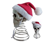 Topper per albero di Natale, decorazione per feste con teschio con testa scheletro 7,48 x 3,82 pollici, ornamgio infestato per Halloween, giardino, casa, , ufficio, biblioteca, cortile, portico