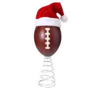 Topper per Albero di Natale | Puntale Albero A Tema Calcio E Cappello Babbo Natale - Ornamento Sportivo Natalizio - per Studio Camera dei Bambini Casa Porta Soggiorno Festa Esterno Interno Inverno