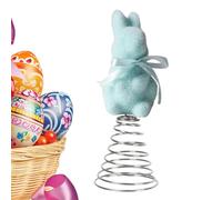 Topper Per Albero Di Pasqua - Orecchie Da Coniglio Pelose, Topper Per Albero | Decorazione Stagionale Di Coniglio Floccato Primaverile, Accento Caricato A Molla, Ornamento Natalizio Morbido Floccato P