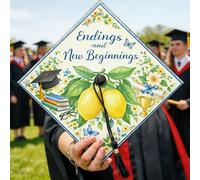 Topper per berretto da laurea con limone, fiore primaverile floreale farfalla fiore primavera giallo el 2026 decorazioni per cappello di laurea idee per celebrazione anno senior ricordo 24 x