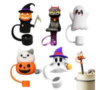 Topper per cannuccia di Halloween, copertura per cannuccia per gatti, 10 mm, a prova di polvere, coperchi a prova di fuoriuscite, set di per tazze