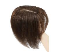 Topper per capelli da donna con frangia, base in seta, 7 x 10 cm, per aggiungere volume 150, densità aggiunge volume (marrone, 30,5 cm)