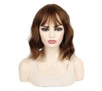 Topper per capelli da donna Copricapo for parrucca con frangia sottile e soffice, multicolore, quotidiano, for capelli corti Toppers Posticci(Yellow)