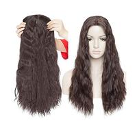 Topper per capelli da donna Estensioni dei capelli da 20 pollici Clip sintetica ad onda d'acqua nella clip for capelli in un pezzo di capelli parrucchino marrone nero for le donne Chignon spettinato(D