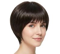Topper per capelli da donna, parrucca nera corta sintetica con clip, base leggera e sottile per aggiungere volume, toppers in fibra resistente al calore per capelli da donna