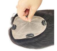 Topper per Capelli, Frangetta Finta Capelli Clip, Topper for capelli da donna, pezzi con clip in ricci(14 Inch)