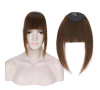 Topper per Capelli, Frangia Clip Capelli Veri, Frangia for capelli da donna, frangia alla francese, frangia piatta e ordinata con tempie, capelli veri(#4)