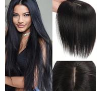 Topper per capelli naturali da 7*9cm, coprisolco per capelli grigi, aumento istantaneo di volume, di stile con riga centrale per nascondere i capelli bianchi, facile da ricaricare, per donne Capelli v