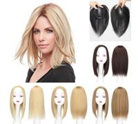 Topper per capelli Topper for capelli lisci da 10/12 pollici for donne capelli veri, clip con base in pizzo svizzero traspirante naturale 13×14 cm in pezzi di capelli Remy brasiliani Pezzo di capell