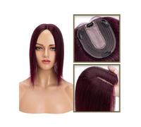 Topper per capelli Topper for capelli umani da 6-18 pollici for donne, capelli veri senza frangia 10*12 CM base in seta for iniezione Topper for capelli con clip nelle estensioni dei capelli lisci pos