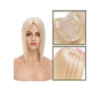 Topper per capelli Topper for capelli umani da 6-18 pollici for donne, capelli veri senza frangia 10*12 CM base in seta for iniezione Topper for capelli con clip nelle estensioni dei capelli lisci pos