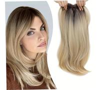 Topper per capelli, topper per capelli separato con colpi a 360 ° Copertina di pezzi di frantumi falsi per estensioni mescola bionda per le donne abiti quotidiani (oro gradiente), con