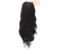 Topper per capelli umani ondulati da donna, con doppia base in seta, con clip per capelli in poliuretano, per diradare la copertura dei capelli