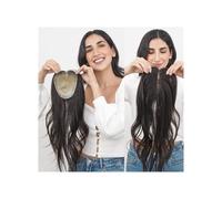 Topper per capelli umani per donne, Base in pizzo 15x16 cm con rivestimento in PU, pezzi di capelli ondulati da 8"-22" for diradati(10 inch)