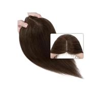 Topper per capelli umani per donne, Copertura calvizie femminile capelli lisci, 8x10cm pezzi medi divisi(Light brown,10inch)