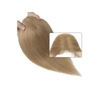 Topper per capelli umani per donne, Copertura calvizie femminile capelli lisci, 8x10cm pezzi medi divisi(Golden color,14inch)