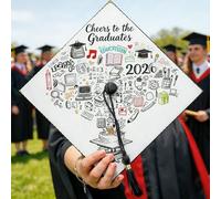 Topper per cappello di laurea, per celebrare libri accademici a matita nera 2026 decorazioni per feste per ritratti senior e celebrazioni, 24 x 24 cm