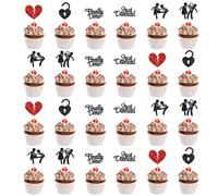 Topper per cupcake con scritta "Divorce", 24 pezzi decorazione per torta divorzio, decorazioni per torte a tema divorzio, addio al celibato, per festa di divorzio libera, per feste e feste