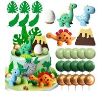 topper per cupcake di dinosauro decorazioni per torte di piccoli dinosauri di lusso green rex three dinosaur cake toppers per il compleanno di forniture per feste babyshower