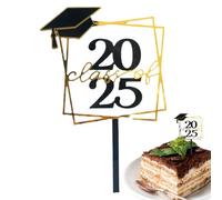 Topper per cupcake di laurea, decorazioni per cupcake 2025, con scritta "Happy Stable nero e oro, per antipasti per casa, classe, scuola, bambini e asilo