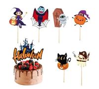 Topper per Cupcake Halloween 7 Pezzi Decorazioni Dolci Spaventose e da | Topper per Cupcake Halloween Per Feste Ragazze Amiche Cocktail Compleanno Natale Giorno Del Ringraziamento