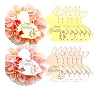 Topper per cupcake Happy Easter - a forma di uovo e coniglietto - Set di 12 o 24 | 3 LITTLE DESSERTS Mirror Gold & Mirror Rose Gold (dischi coniglietti, 24)