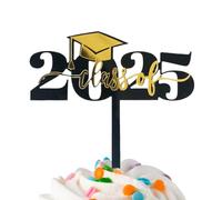 Topper per Cupcake per Cerimonia di Diploma Decorazioni Cupcake Nero E Oro | Stuzzichini Acrilici Per Decorazioni Scuola Casa Asilo Università Bambini