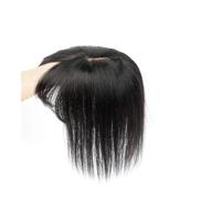 Topper per donne, capelli veri, 8 x 12 cm, cover topper con clip in pony per capelli diradanti, per l'uso quotidiano aggiunge volume di capelli (8 pollici, nero naturale)