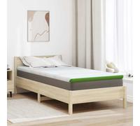 Topper per materasso Bianco e Verde 100 x 200 cm