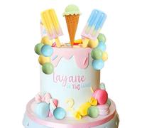 Topper per torta a forma di gelato, topper per torta Candyland per bambino, tema dolce, compleanno, baby shower, addio al nubilato, forniture per feste