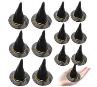 Topper per torta con cappello da strega, mini cappello da strega in plastica da 12 pezzi, topper per cupcake 3x2, 8 pollici, piccolo per toppers per bottiglie artigianali fai da te, forniture per fest