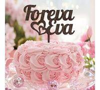 Topper per torta con citazione di Foreva Eva, per matrimonio, Mr & Mrs, personalizzabile con romantiche decorazioni per torta di sposo e sposo, per fidanzamento, futura sposa, regali di nozze, regali